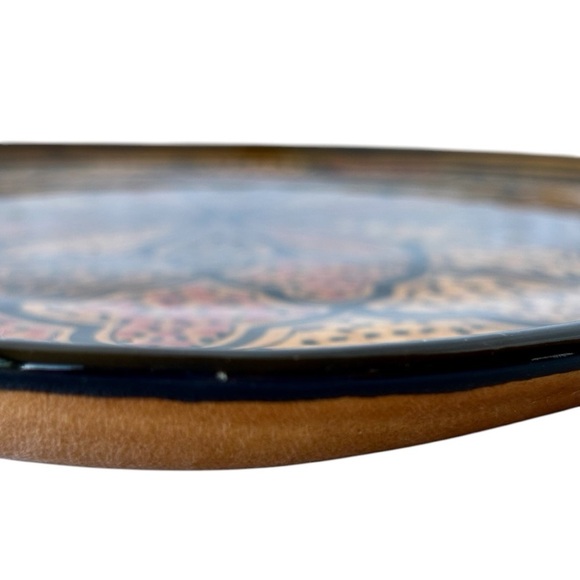 Le Souk Tunisia Handmade Honey Square Ceramic Vintage Platter Pottery Art Plate - Picture 8 of 12